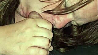 Wife spits on cock and keeps going. She moans while deepthroating passionately.