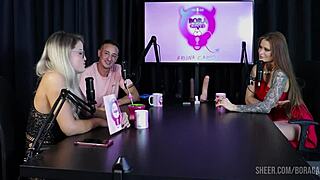 Tati Weg na Bora Cast z Bruną Carlos, przezroczysta czerwona sukienka?