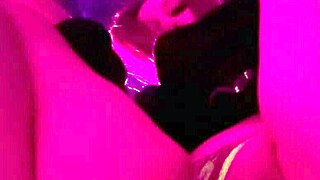 horny milf artemisia love flashes her shaved pussy in public at night, smoking casually.