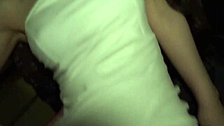 japanese milf's huge tits bounce during outdoor sex