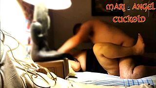 lover teaches cuckold how to fuck housewife