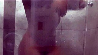 Part1 sex in the bathroom with a big couple featuring big ass, big dick, handjob, and fucking.