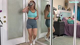 Sexy Milf Gym Workout Clothes Try On Haul - SFW - Tabithaxxx