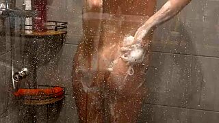 Oh god, this hot milf is cumming so hard with the vibrator in the shower!