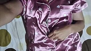 hot latina girl wakes up alone and masturbates her pussy in homemade video.