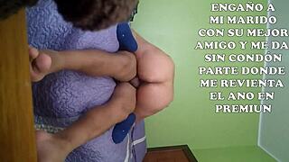 esposa hace cornudo a su esposo con su mejor amigo y se deja cachar sin condon y le entrega ano
