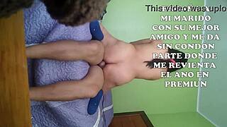 esposa hace cornudo a su esposo con su mejor amigo y se deja cachar sin condon y le entrega ano
