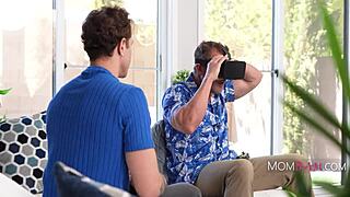 Stepmom and stepson enjoy taboo oral on desk