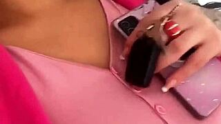 angel lima masturbates outdoors on stairs... oops