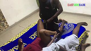 Group threesome fucked on family bed