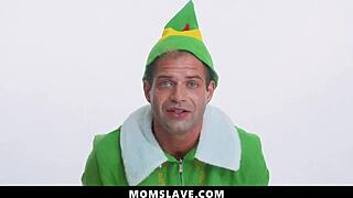 special holiday celebration as he gets to fuck his new stepmom and stepsis - momslave