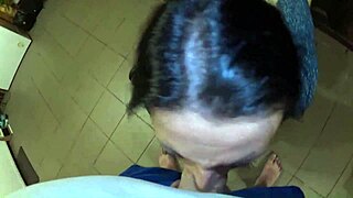 deep blowjob and cum play on shiny cameltoe preview