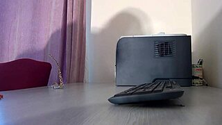 Bettie Hayward masturbates as office secretary with dildo