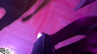 horny slut jerks off in nightclub toilet