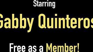 Latina gabby quinteros in lingerie masturbates her big tits and pussy to orgasm