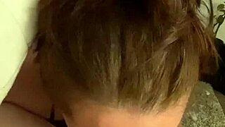 Sexy MILF performs intense deepthroat blowjob in POV