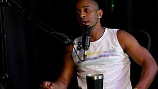 milf in lingerie gives handjob to big black cock pov