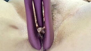 Gorgeous Italian milf achieves fantastic orgasm using vibrator close up