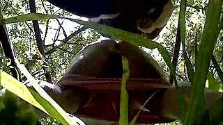 check out this sexy bbw exhibitionist in the woods and at the carwash