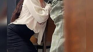Oh man, like this teacher and her student in the classroom, he gets called in and they record behind the door... uh, Mexican mature public sex homemade vid, ya know?