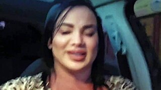 Big Pussy Brunette Excites Driver In Car Rides