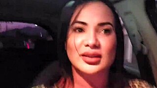 Big Pussy Brunette Excites Driver In Car Rides
