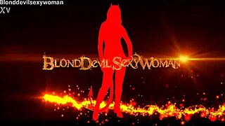 Blonde in glued dress passing her panties