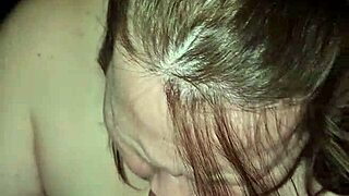 Milf swallows cum fucking her pussy