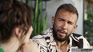 That's my boy fuck your stepmommy's shaved pussy deep and hard.