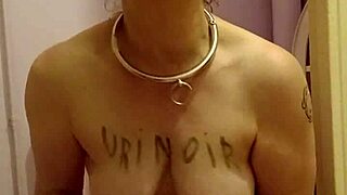 I'm the european slave whore, bent over and bound with handcuffs, getting degraded in the toilet.