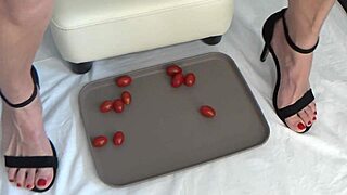 I trample tomatoes with my feet