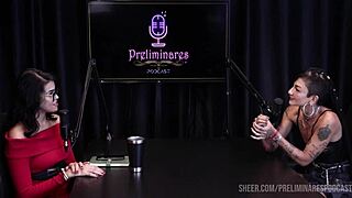 Best Moments Of Caroleta Roots And Bia Hot In Sheer Red Lingerie On Podcast