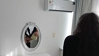 Big cock TRV fucks me with thong on and barefoot. Busty big ass latina brunette in fetish princess tattoo.