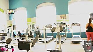 Gym flirt sofia lures rome to fuck her pussy and cum on her ass. she talks dirty while he licks her clit.