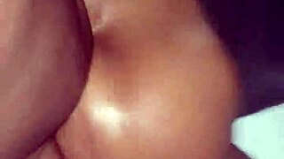 Juicy ebony ass bounces on huge cock.