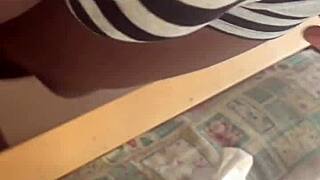 I sneak peek bbc toy penetrating white pussy