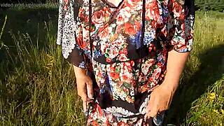 Hairy mature flashes on nudist beach