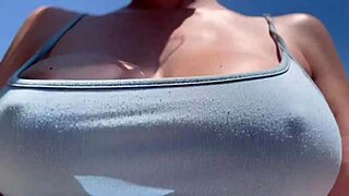 Artemisia Love Walks Outdoor Without Bra, Horny AF!