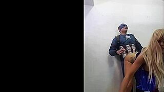 Savana Styles blows Captain America's cock in cosplay!