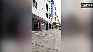 foreign whore shows tits for job, then we fuck in hotel