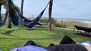 Milf cums on monster cock publicly