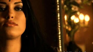 bolly babe stripping naked, teasing sensually as a horny milf