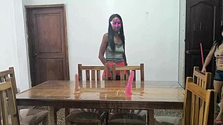 hot mexicans masturbate on table in neighborhood homemade video