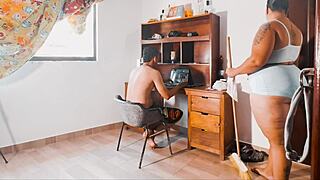 Latina Worker Sucks Big Cock in Office Sex