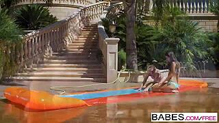 eliza jane and tara ashley in slip and slide, hinting at anal fun