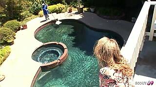 White Cougar Wife Seduce Black Midget Worker With Huge Fat Black Cock To Interracial Cheating Fuck When Husband Away