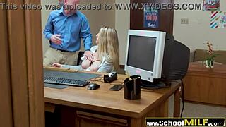 Hey, blonde milf chats with the principal about school stuff at www schoolmilf com