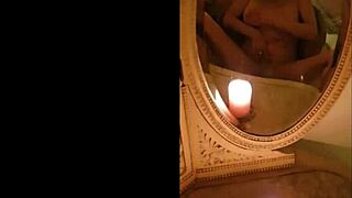 milf masturbates in vintage mirror