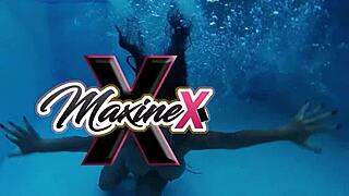 Puerto Rock bends over sexy Maxine for titty fuck before she rides his monster cock.