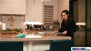 Petite Milf Footfucks Blonde Neighbor's Pussy